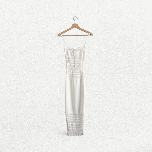 House of CB Gia Dainty Knit Midi Dress in Ivory - Picture 1 of 8
